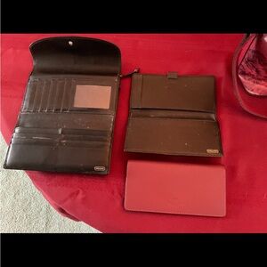 Coach Black and Red Wallet Set